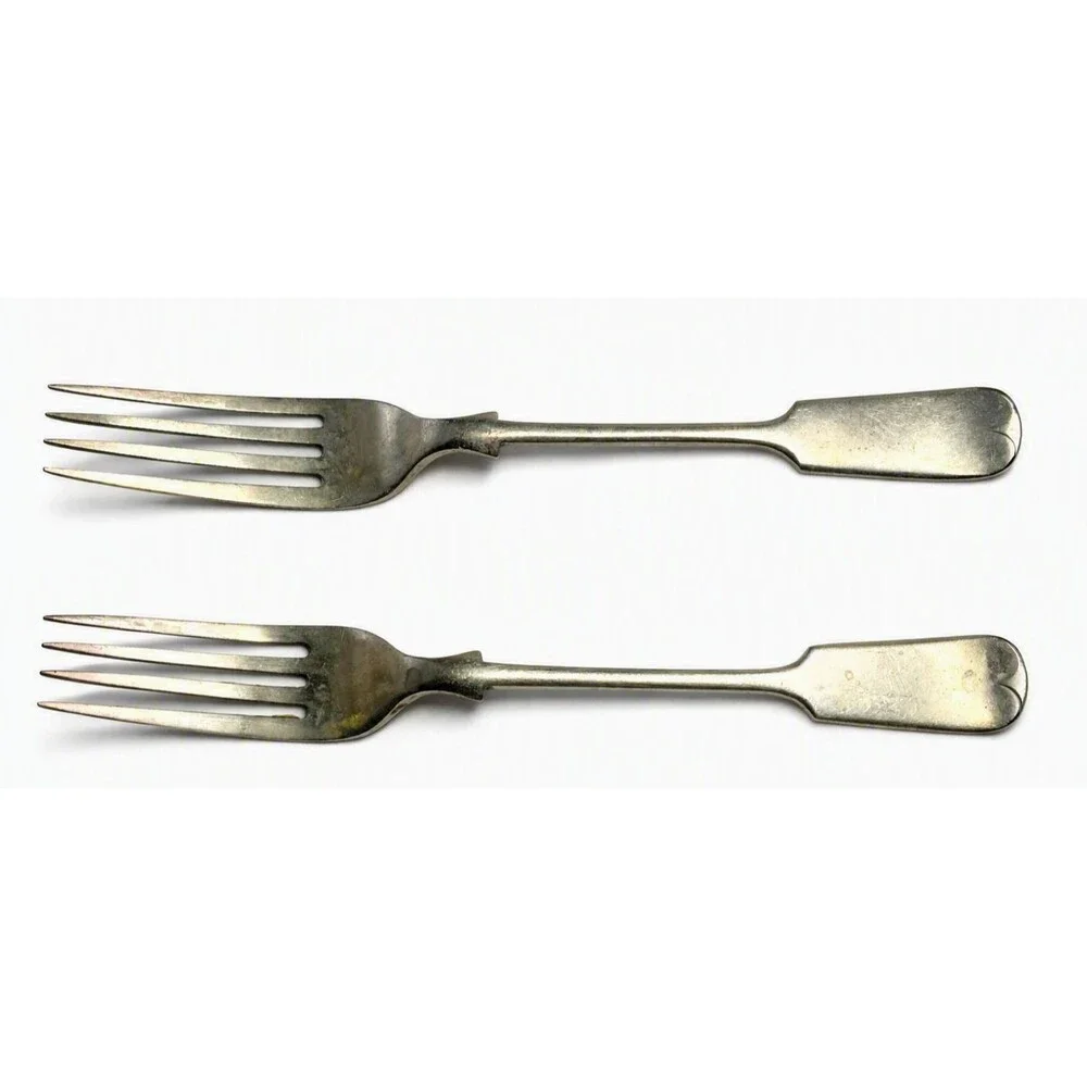 Wiedrich Bros Mfg. Co. Silver Plate Over Britannia Metal Dessert Forks 1880-1910